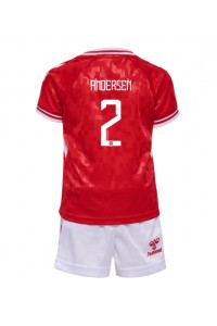 Denemarken Joachim Andersen #2 Babytruitje Thuis tenue Kind EK 2024 Korte Mouw (+ Korte broeken)